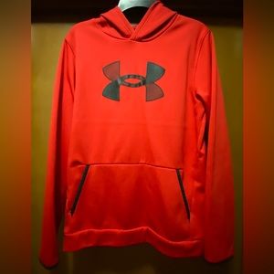 Boys Under Armour Red ColdGear Hoodie szYXL (18-20).  Like New.
